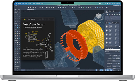 L’app AutoCAD affichée sur un MacBook Pro