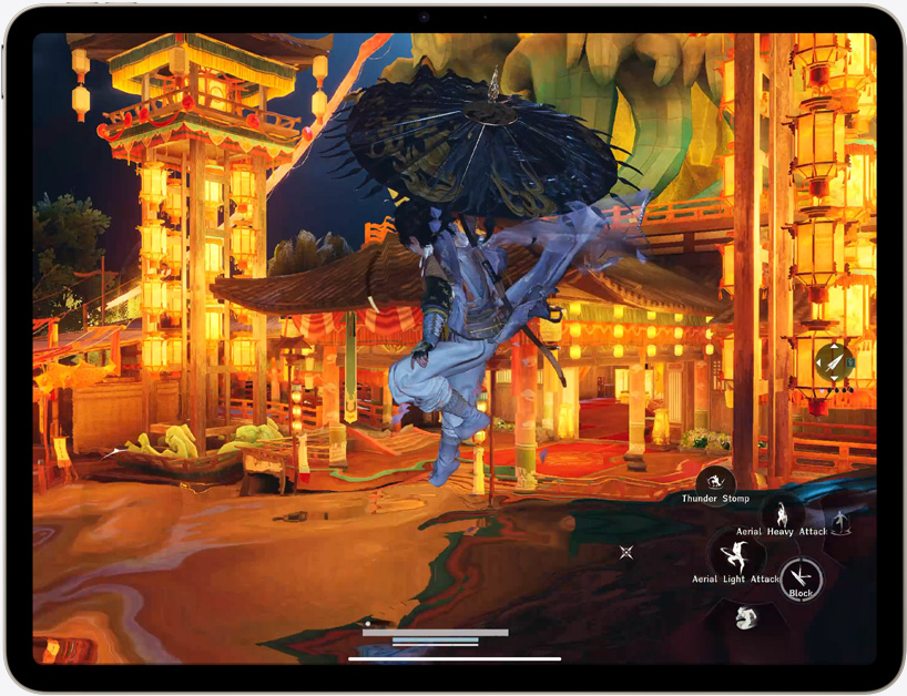 iPad Air montrant les graphismes avancés pour les jeux