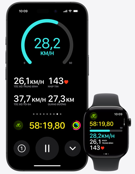 Chỉ đường từng bước hiển thị trên cả iPhone 16 và Apple Watch Series 10.